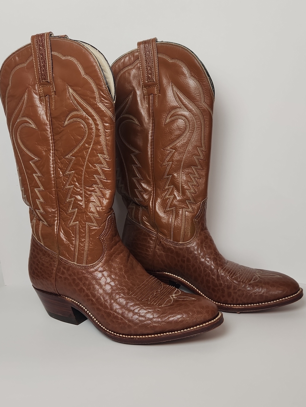 Vintage Don Quijote Cristobal Romera Bull Leather Cowboy Boots Size 9